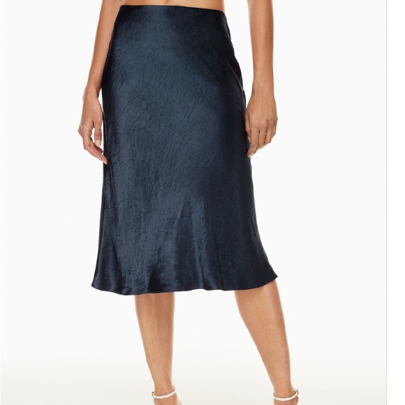 Babaton Aritzia Slip Satin Midi Skirt - Navy size 4 - Picture 1 of 6